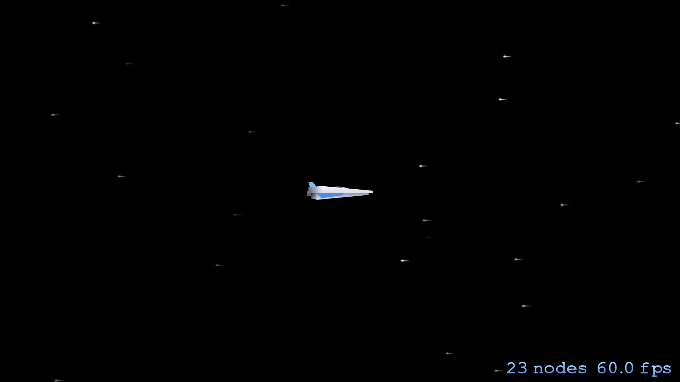 The player ship in the game scene.